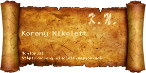Koreny Nikolett névjegykártya