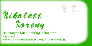 nikolett koreny business card